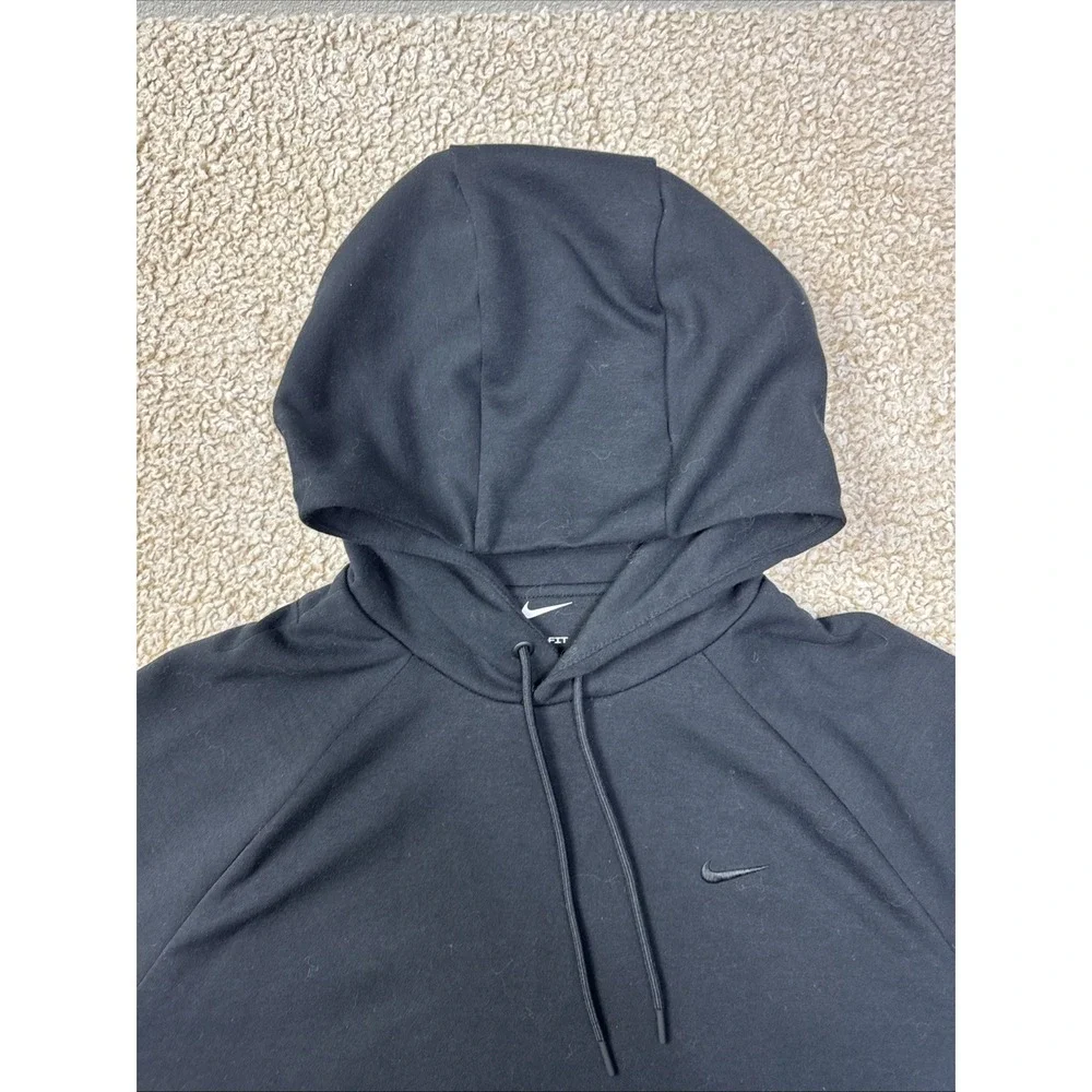 Nike Dri-Fit Primary Fleece UV Hoodie Mens M Black Pullover Sweatshirt EUC